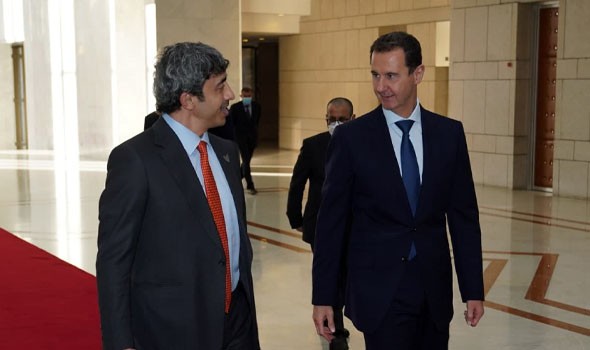  لبنان اليوم - وزير الخارجية الإماراتي يتلقي الأسد في دمشق ويدعوه لزيارة أبو ظبي ويدعم إستقرار سوريا