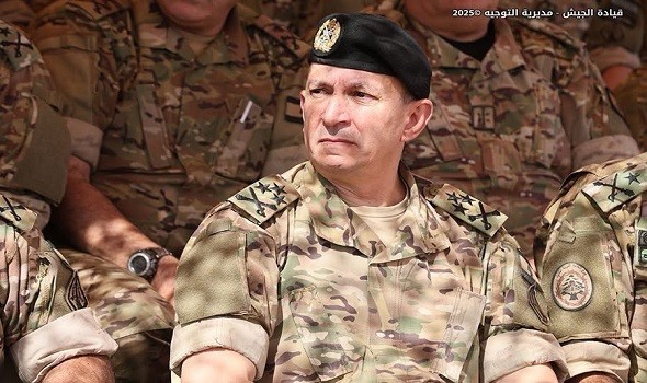 قائد الجيش اللبناني يؤكد أن خطة الجيش في جنوب الليطاني تسير وفق الجدول الزمني المحدد